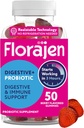 女性&男性のためのFlorajen有機プロバイオティックグミー - 腸の健康と免疫サポートサプリメント - 便秘とブロッキング救済 - 50グミ