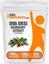 BulkSupplements.comベアベリーリーフエキスパウダー - Uvaウルシエキス、ハーブサプリメント - ビーガン&グルテンフリー、給餌あたり750mg、250g(8.8オンス)(パッケージ1)