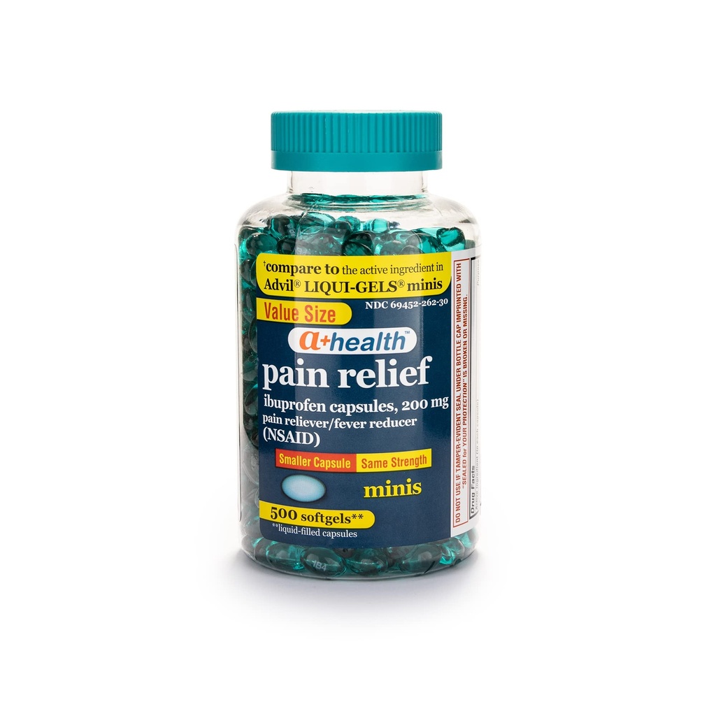 A+Healthの小型Ibuprofen 200のMgのSoftgels、苦痛Reliever/Feverの減力剤(NSAID)、500の計算