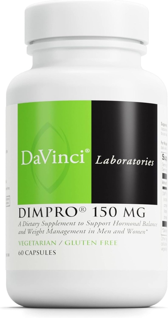 DAVINCI Labs DIMPro 150mg - ホルモンバランス、エストロゲン代謝をサポートし、DIM* - グルテンフリー - 60カプセル(60サービング)
