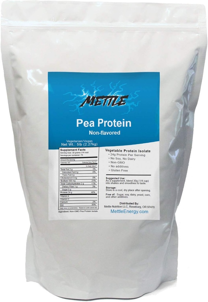 エンドウ豆プロテインパウダー - 5ポンド - バルクピュアサプリメント(Unflavored) - Mettle Pea Protein Isolate