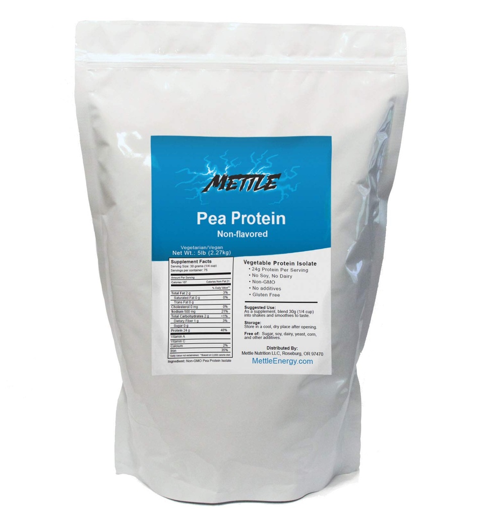 エンドウ豆プロテインパウダー - 5ポンド - バルクピュアサプリメント(Unflavored) - Mettle Pea Protein Isolate