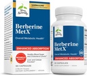 Terry Naturally Berberine MetX Extra Strength - 脳と肝臓の健康サポートサプリメント - インドのBarberry Root抽出物とサプリメント - 代謝の健康サポートのためのビーガンカプセル - 60カプセル