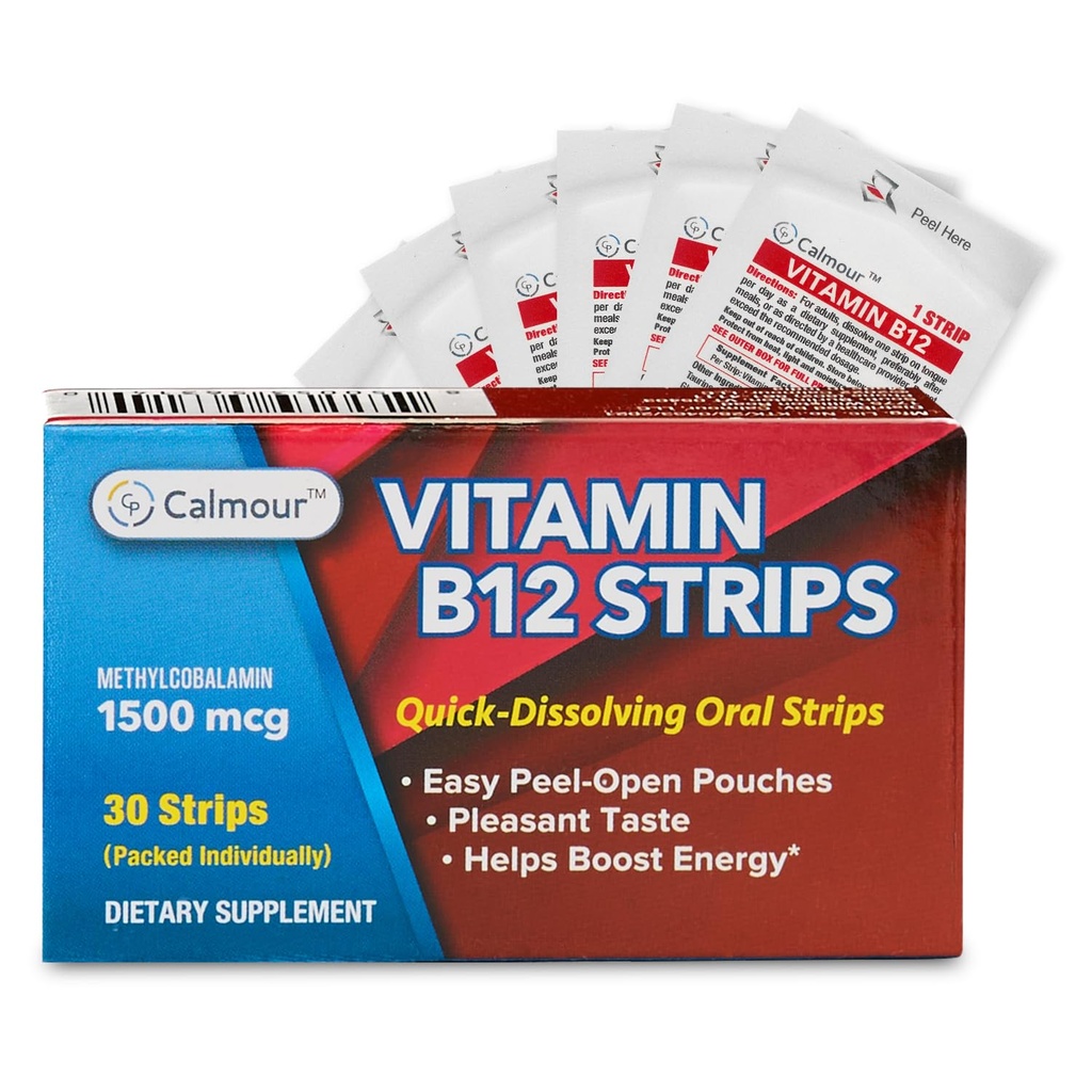 ビタミンB12ストリップ30パック | イージーオーラル無形ミント風味ストリップ | 1500 mcgストリップ | VIT B12 舌下溶 | メチルコバラミンB-12ビタミンフォーミュラ | ビーガンフレンドリー&グルテンフリー
