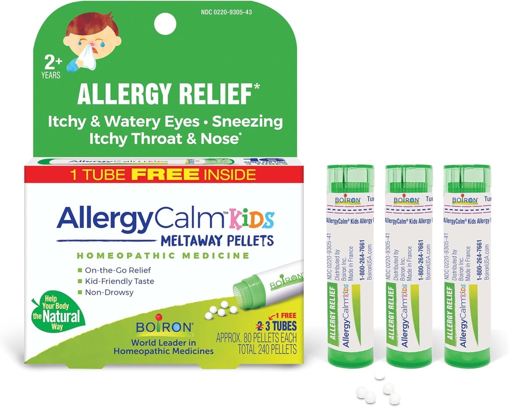 Boiron AllergyCalmはアレルギー救助3の管箱のためのホメオパシー薬をからかいます