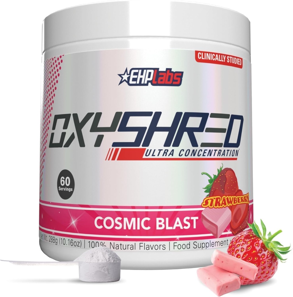 EHP ラボ OxyShred プレワークアウト パウダー - L グルタミン&アセチル L カルニチン、エネルギーブースト ドリンク - Cosmic ブラスト、60 サービング