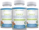 Daily Health 10 Mushroom Blend Complex All Natural Extract Vegan Friendly 180 Veg Capsules