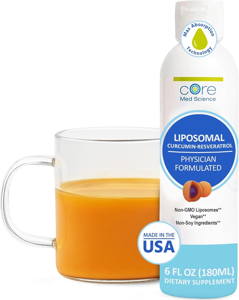 中心のMedの科学のLiposomalのクルクミンResveratrol 200mgのクルクミンおよび75mgのResveratrol - 6 FlのOzの液体-高い吸収のクルクミンの補足