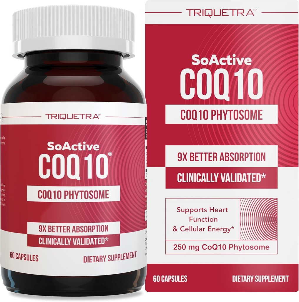 SoActive CoQ10® 250mg:最大9X高吸収とCoQ10 Phytosome - Proven Cellular Delivery - セルラーエネルギー生産(60カプセル)をサポート
