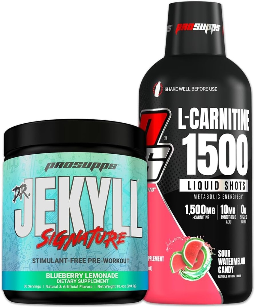 PROSUPPS Dr. JekyllシグネチャーブルーベリーレモネードとL-カルニチン1500サワースイカキャンディバンドル