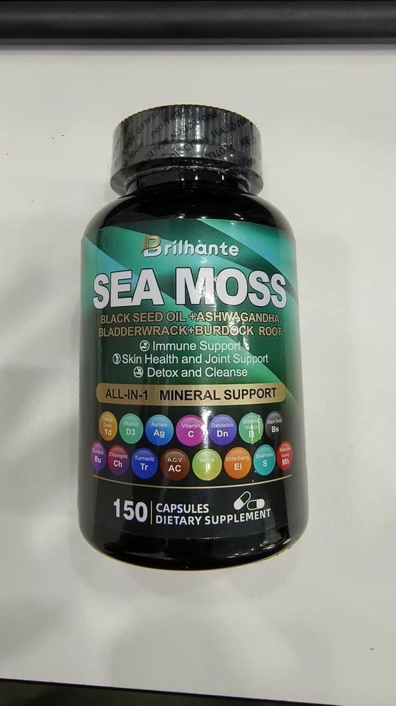 海苔27,850mgのAshwagandha 1000mgの黒い種のオイル4000mgのAshwagandhaはBradderwrack、ジンジャー、免疫システム145のカプセルのためのBurdockの根が付いているビタミンC及びD3を補います