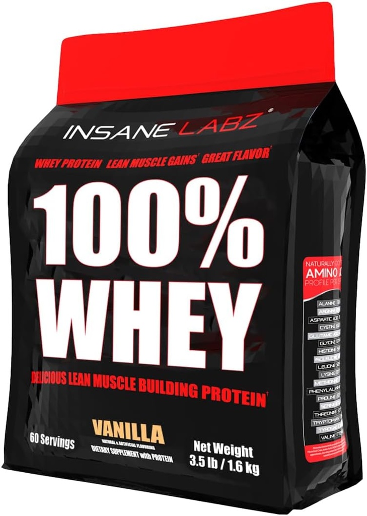 Insane Labz 100% Whey Protein (60 Servings, Vanilla)