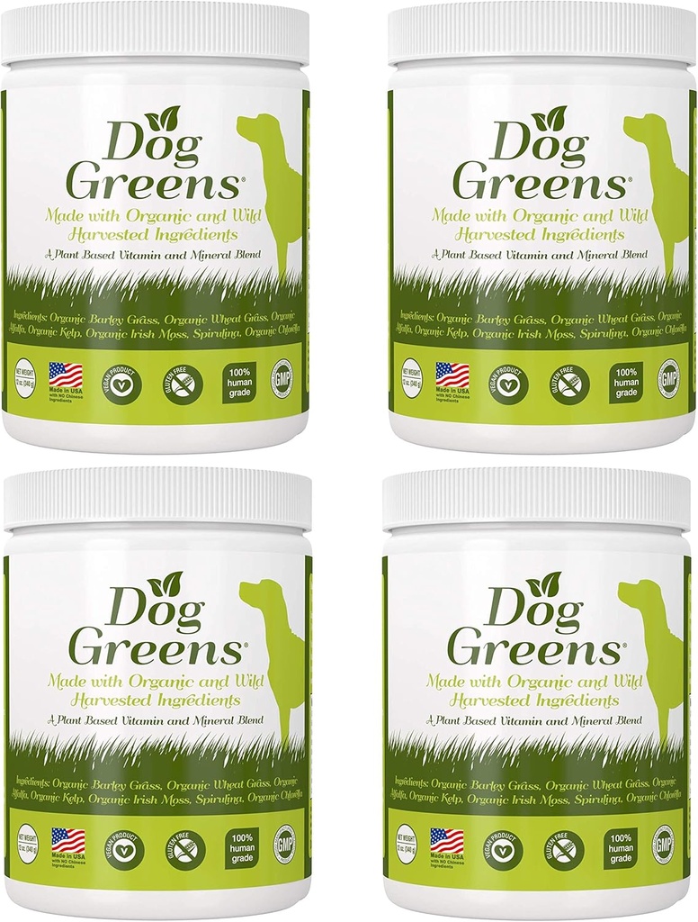 オーガニック植物ベースのサプリメント 皮膚、コート、消化管&免疫健康 犬(12オンス)); ナチュラル、ホリスティック、獣医の承認、ドッグフード、自家製ドッグフード、生犬フード、ビーガン、4パックに追加