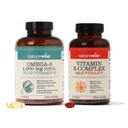 NatureWise 1000mgオメガ3 600mg EPA 400mg DHAとビタミンE 180ct&ビタミンB複合体 女性と男性150 Softgels[5ヶ月の供給]