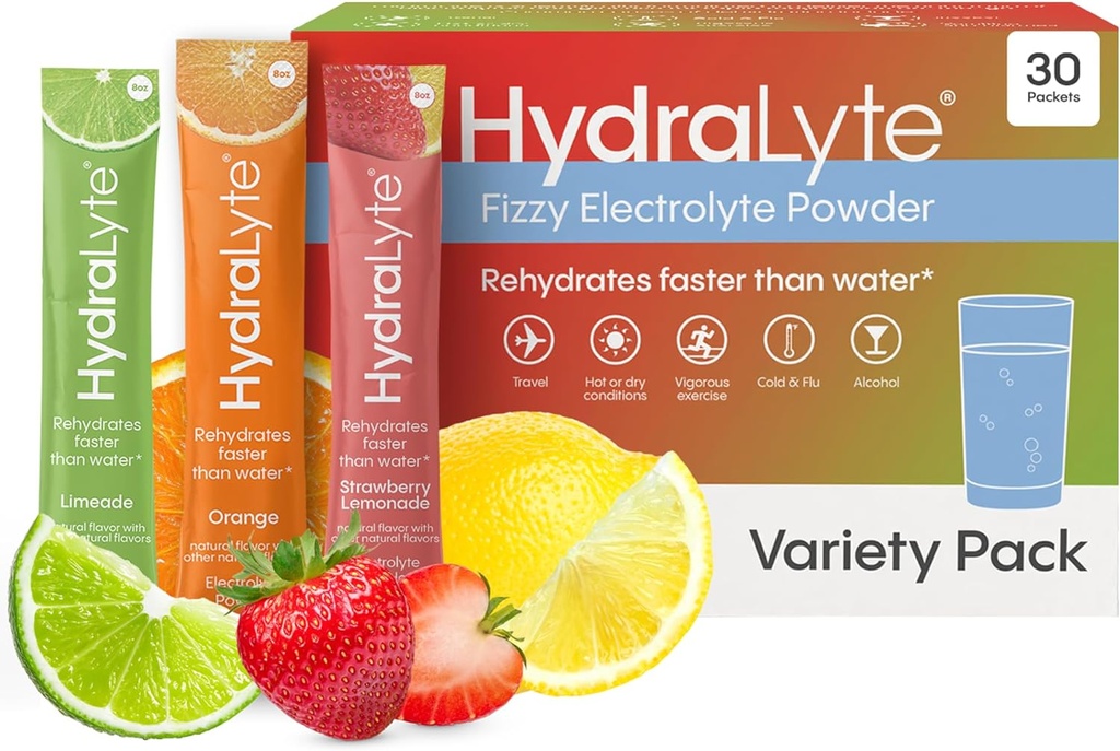 Hydralyteの低糖の急速な再水和 - 軽くスパークリングの電解質の粉の小箱、8つのozのサーブ バラエティーに富んだ水和の小箱 熱、旅行、練習およびBacheloretteの部品のための水和(30の計算)