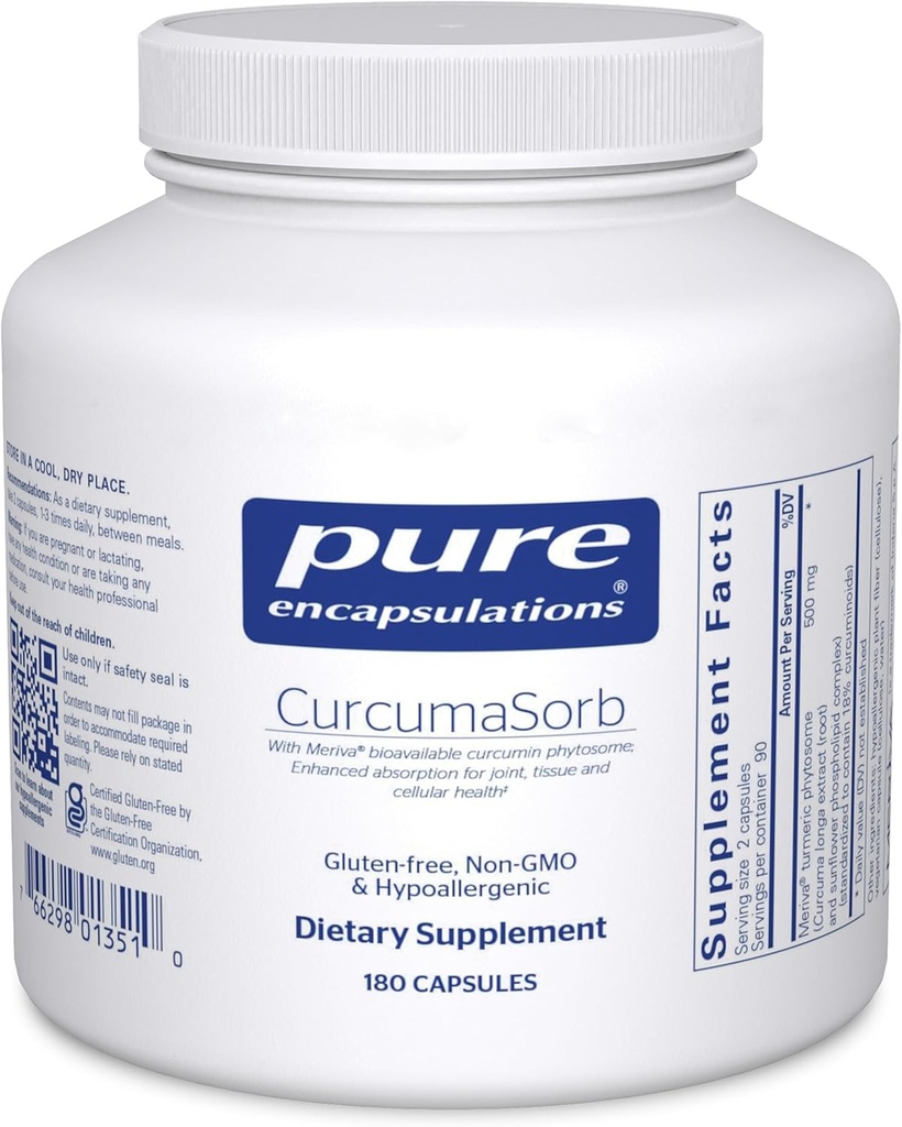 純粋なカプセル封入CurcumaSorb 180's - Meriva Curcumin Phytosome - サポート共同健康* -グルテンフリー&非GMO - 180カプセル