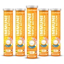 ナッツラズール免疫トリプルアクションビタミンC 1000mg、ビタミンD、亜鉛、サポート毎日のルーチン、グルテンフリー、砂糖フリー、乳糖フリー、オレンジ風味、20錠(5x20のパック)