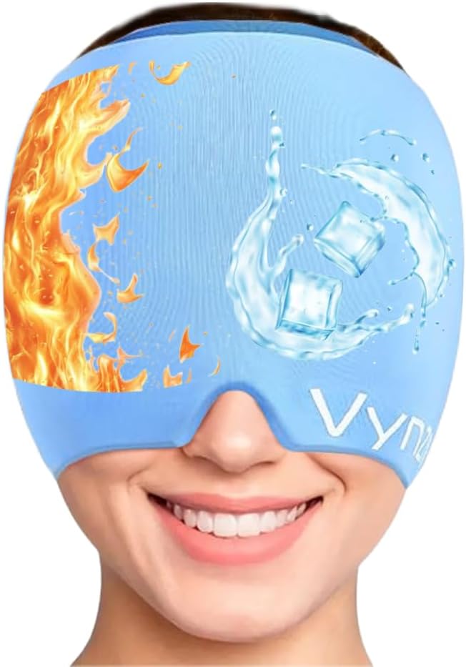 Migraineの救助の帽子の奇跡の頭痛の救助の帽子360の熱及び涼しい頭痛の帽子はOdorlessのゲルのアイス ヘッドの覆いの高められた張力、圧力およびSinus (青)のための片頭痛の帽子をかぶせます
