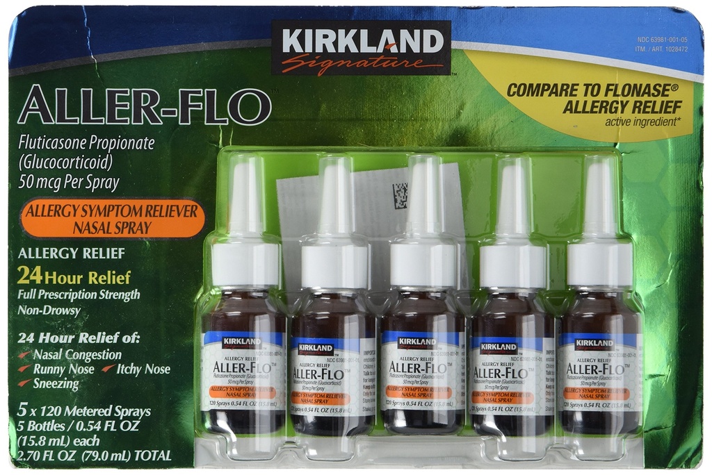 KIRKLAND SIGNATURE Kirkland Aller-Flo Fluticasone Propionate (Glucorticoid), 0.54 Fl Oz. (パッケージ 5)