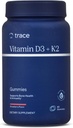 Trace Minerals | Vitamin D3 + K2 Gummies | 5,000 IU D3 + 50 mcg K2 | Vegan, Sugar Free, Gluten Free, Natural Strawberry Flavor | 60 Servings
