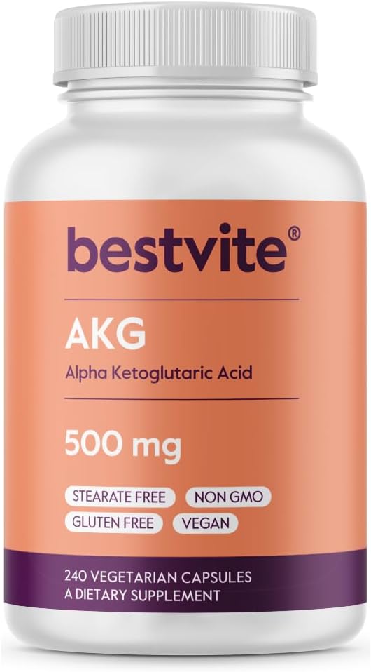 AKG (アルファ Ketoglutaric 酸) サービングごとの 1000mg (240 菜食主義者のカプセル) - Stearates - 完全菜食主義者の非 GMO - グルテンフリー- AKG の補足