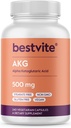 AKG (アルファ Ketoglutaric 酸) サービングごとの 1000mg (240 菜食主義者のカプセル) - Stearates - 完全菜食主義者の非 GMO - グルテンフリー- AKG の補足