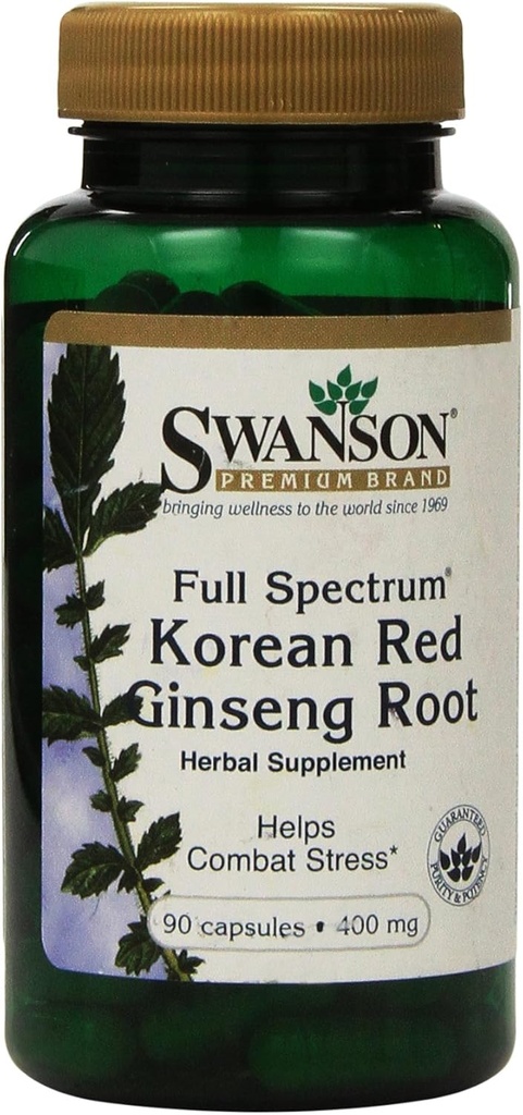 Swansonの報酬のフルスペクトルの韓国の赤いGinsengの根400のmg 90の帽子- 2のパック