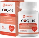 OMOGS CoQ10 400mgのSoftgels、Coenzyme Q10の吸着の補足は中心の健康、心臓血管の健康、免疫システム及び細胞エネルギーの生産、グルテンフリー、60のSoftgelsを支えます