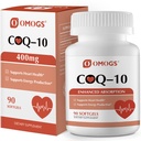 OMOGS CoQ10 400mgのSoftgels、Coenzyme Q10の吸着の補足は中心の健康、心臓血管の健康、免疫システム及び細胞エネルギーの生産、グルテンフリー、90のSoftgelsを支えます