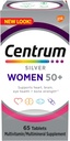 Centrum Silver Women 50 Plus、マルチビタミン/ビタミンD3、ビタミンB、非GMO成分、高齢者の記憶と認知をサポート - 65 Ct