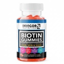 INVIGOR8 ビオチングミ 10000mcg   女性のためのビタミンビオチンサプリメント 5000mcg x2   ビーガンコーシャハラール | イチゴ味 | 60
