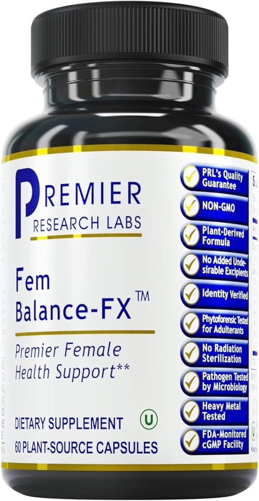 Premier Research Labs Fem Balance FX- Chasteberry Supplement for Women Hormone Balance Support, Chaste Tree Supplement w/Organic Chasteberry Extract, Natural Support for Women- 60 Vegetarian Capsules