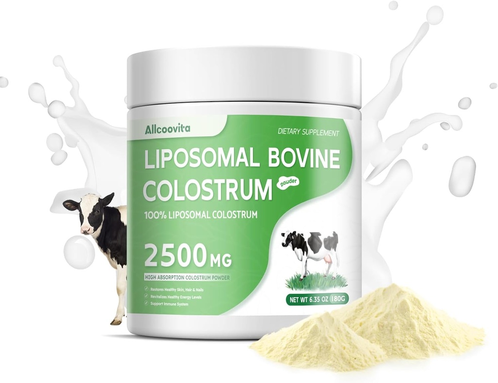Liposomal の牛の Colostrum の粉 - 人間の純粋な牛の Colostrum - Gut サポート、免疫の健康および毛の成長のための草の供給、72 びんごとのサービング。180g/6.35 oz