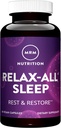 MRM Nutrition Relax-All ® Sleep | 眠りに落ちるのに役立ちます | 休息 + 休眠 | メラトニン + アシュワガンダ付き| うまいもしないで眠る | ヴィーガン + グルテンフリー | 30 摂食