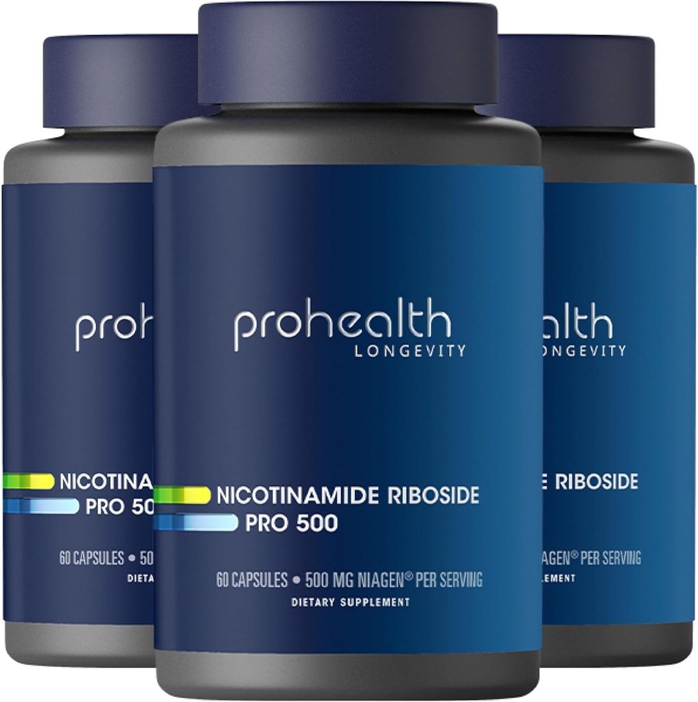 ProHealthニコチンアミドリボシドプロ500。 特許取得済みのNR Niagen 500mg Plus 250mg TMG。 NAD +サプリメントはNAD +をブーストします。 300研究で証明されるNRサプリメント。 30 サービング (3 パック)