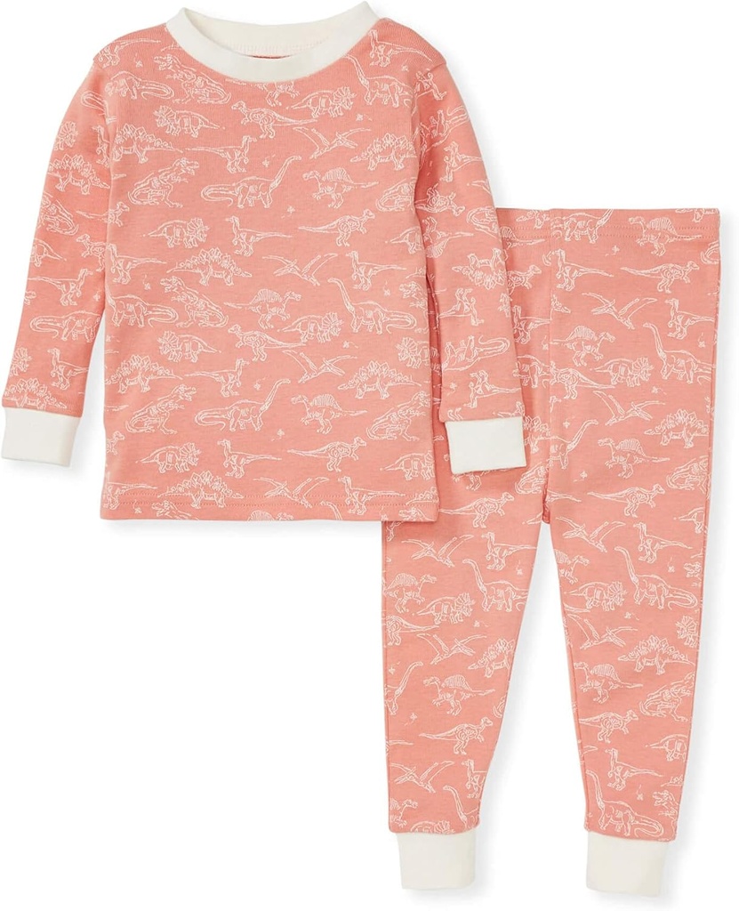 Burt's Bees 赤ちゃんの男の子 Pajamas、Tee Pant 2-piece Pj セット、100% オーガニックコットンとトドルパジャマボトム、ストーリーブックSaurus、4T US