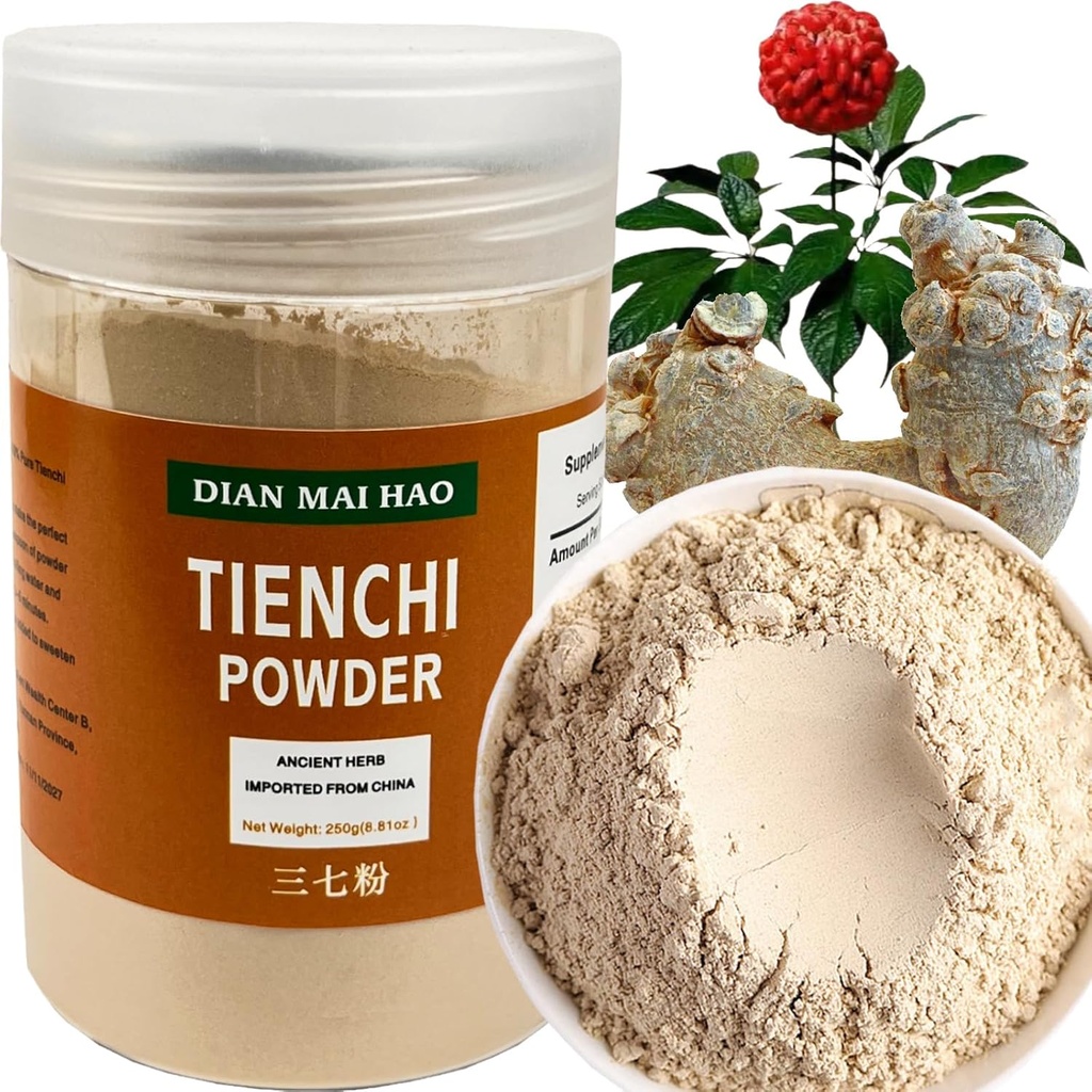 100%のSuperfine純粋な自然なYunnan Wenshan Notoginsengのチ・ルートのSan Qi Tienchiの粉250g