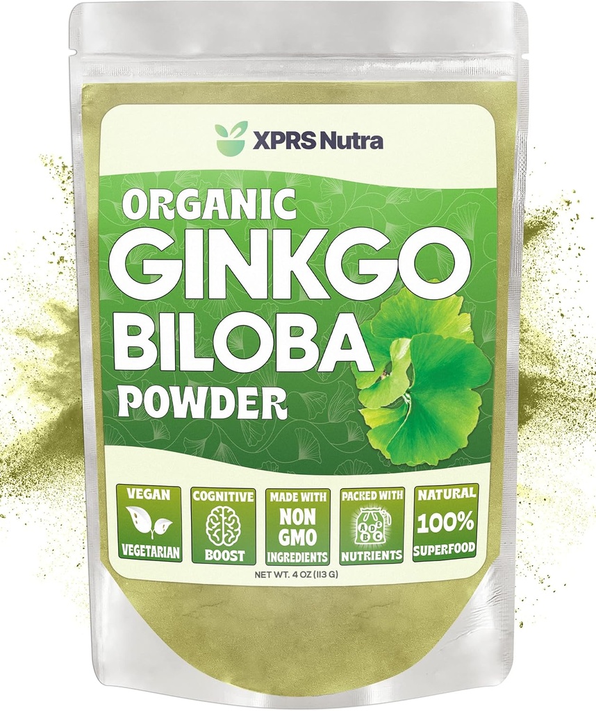 XPRS Nutraの有機性イチョウのBilobaの粉- コグニションのためのGingkoのBilobaの補足-ビーガン友好的なイチョウのBilobaの有機性-イミュニティBoosting GinkgoのBilobaの粉(4つのoz)