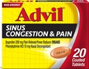 AdvilのSinusの輻輳および苦痛、Sinusの救助の薬、IbuprofenおよびPhenylephrine HCl - 20の上塗を施してあるタブレットが付いている痛みのRelieverおよびFeverの減力剤