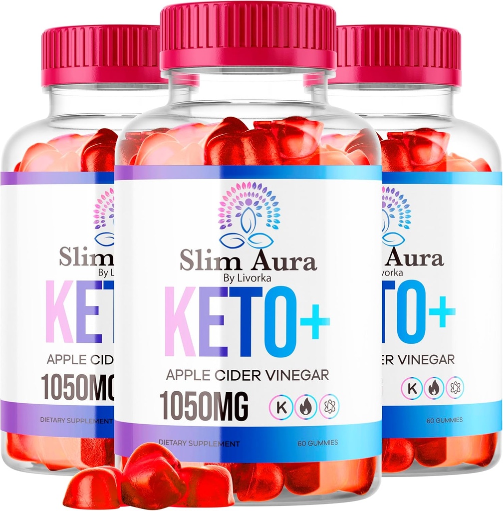 (3パック)スリムAura Keto ACVグミー - 公式スリムAura Keto Plus Apple Cider Vinegar 1050MGアドバンストフォーミュラGummys、オールナチュラルプレミアムフォーミュラ、Slimaura Gomitasのレビュー、5ヶ月間300ガミー
