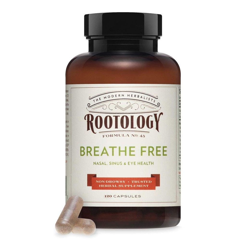 Rootology Breathe無料 - ナチュラルナサル&シヌス救済 - 迅速な行動、非眠気 - 120カプセル...