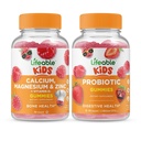 通気性カルシウムマグネシウム&亜鉛キッズ+ Probiotic 2 Billion CFUキッズ、グミーズバンドル - 偉大なテイスティング、ビタミンサプリメント、グルテンフリー、GMO無料、Chewable Gummy