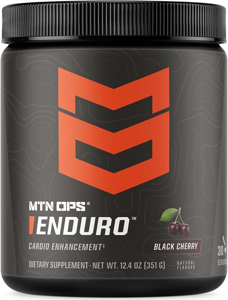 MTN OPS Enduro Nitric Oxide Stim Free Pre Workout | マグネシウムのクエン酸塩、Lのアルギニン及びLのクエントルリンのカフェインの自由なプレワークアウト | 30 サービング ブラックチェリー
