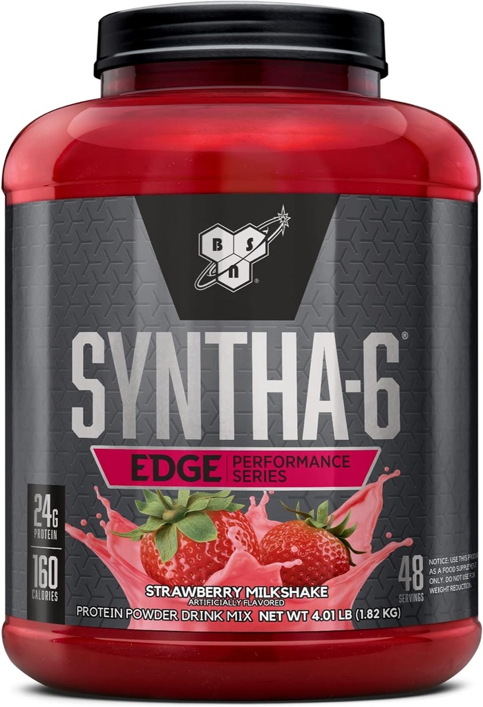 BSN SYNTHA-6 EDGE の蛋白質の粉、Hydrolyzed Whey、Micellar Casein、ミルクの蛋白質の隔離剤、低い砂糖、24g 蛋白質、いちごのミルクセーキ、48 のサービング