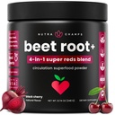 NutraChampsビートルートパウダー循環サプリメント、ビートルートジュース、スーパーレッド&グレープシードエキス、砂糖ビートサプリメント - 8.74 Oz