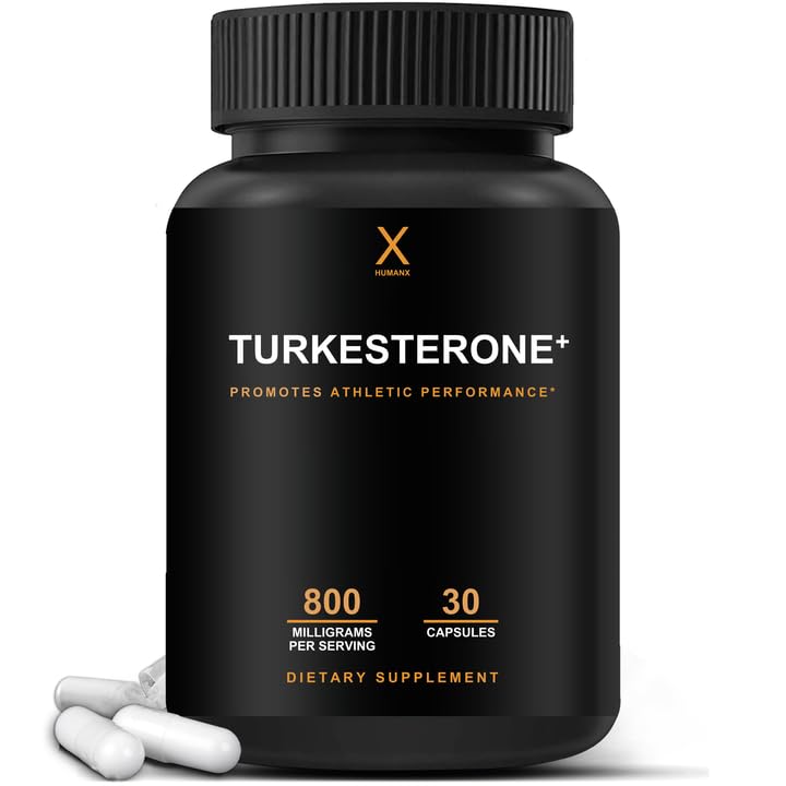 HUMANXのTurkesterone + 800mg - 米国サードパーティテスト(Ecdysteroneに類似)筋肉開発&ダイナミックアスレチックパフォーマンス - ナチュラルアナボリック - 非GMO、ビーガン - トルケステロンサプリメント