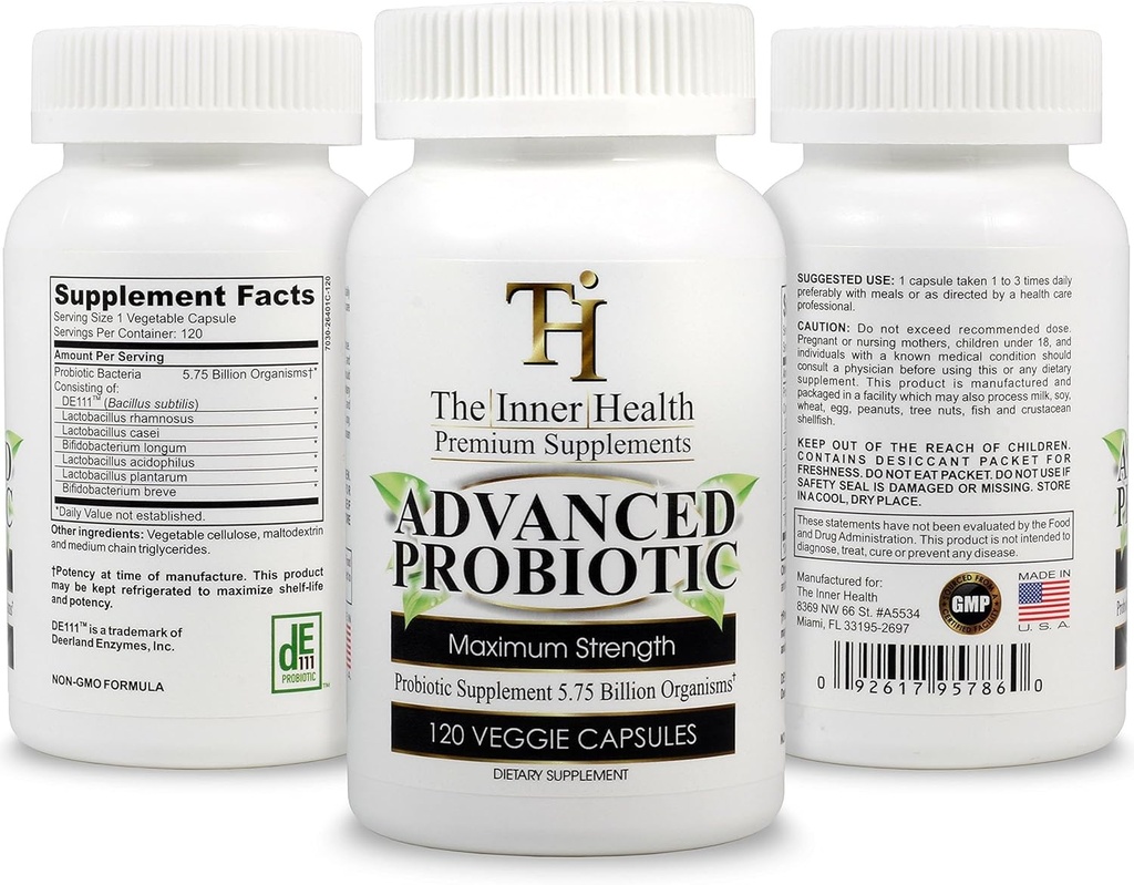 PROBIOTICサプリメント5.75億組織-Bacillus Subtilis Bifidobacterium Longum L.Acidophilus L.Rhamnosus L.Plantarum-120キャップ