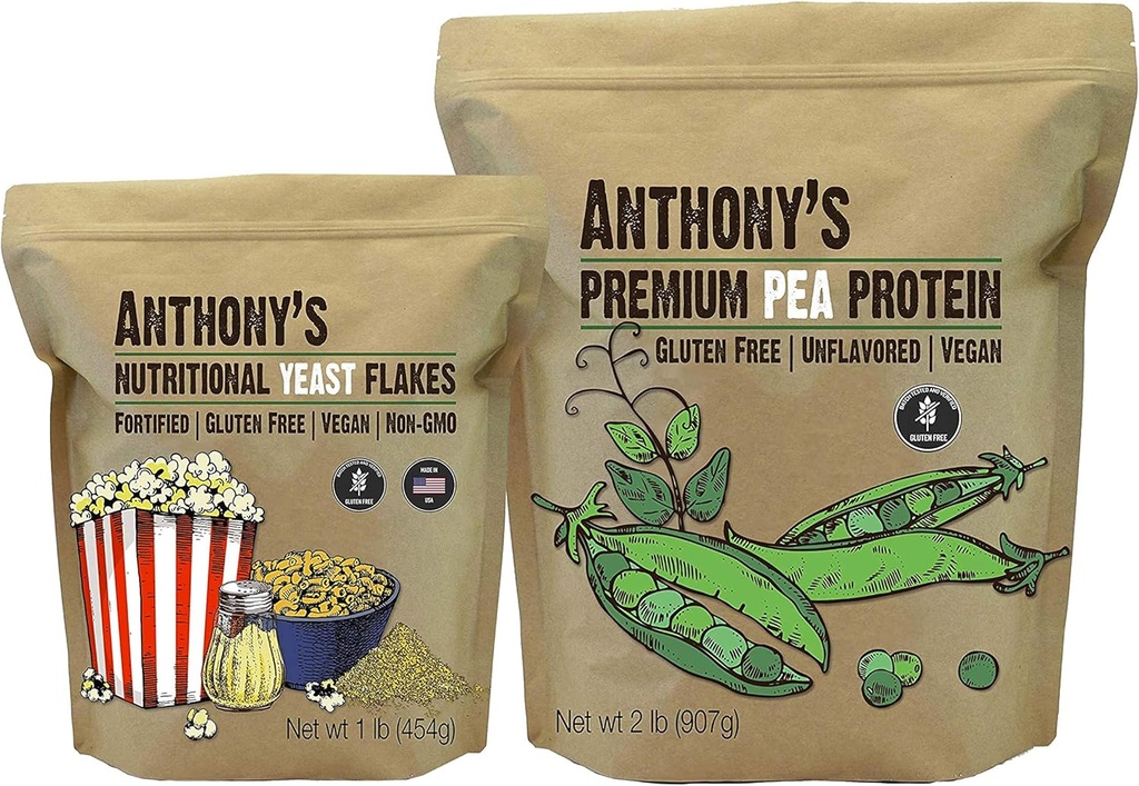 Anthony's Premium Pea Protein 2lb & Nutritional Yeast Flakes 1lb, オーストラリア