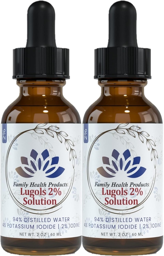 Lugols ヨウ素溶液 2% 2 fl oz 液滴|カリウム ヨウ素溶液 2 パーセントヨウ素ドロップ| 1200 家族の健康製品による液体ドロップ