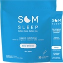 Som Sleep, Calm Sleep Powder Drink Mix, 3mg Melatonin, マグネシウム, ビタミンB6, L-Theanine & GABA – ビーガン, Ketoフレンドリー – ゼロシュガーベリー, 30パック